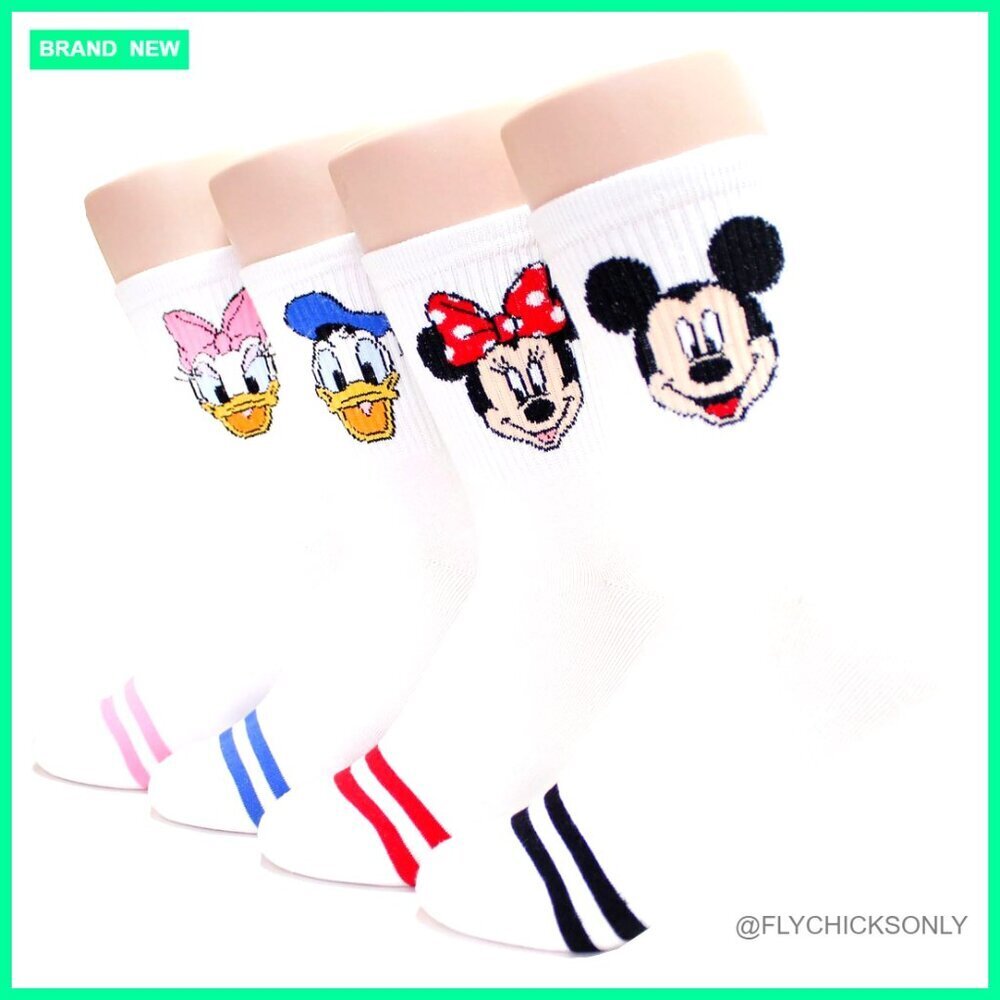 Cotton Blend Crew Socks, One Size Fits Most, Novelty Cartoon Pattern